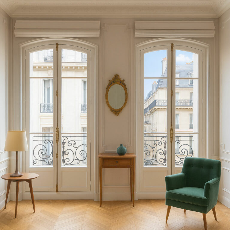 Fenêtre haussmannienne bois avec double vitrage à Paris – rénovation appartement ancien